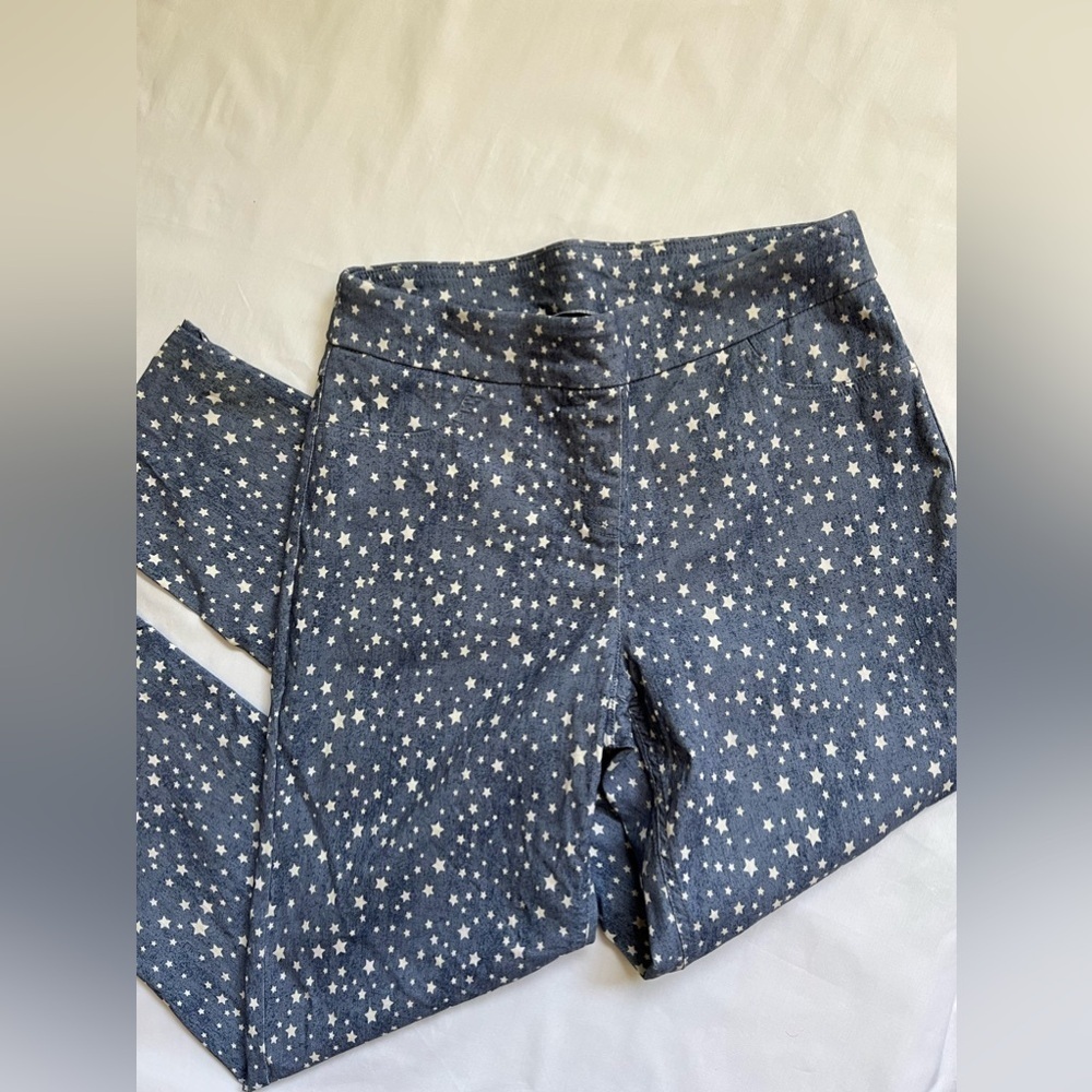 Slim-Sation Super Fun Star Blue Skinny High Waisted Stretchy Pants Size 10